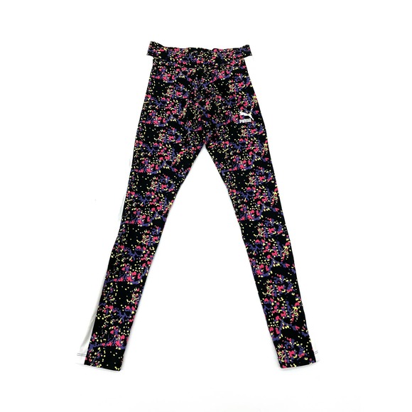 Puma Pants - Puma Women's Workout Leggings Black Paint Splash XS NWOT